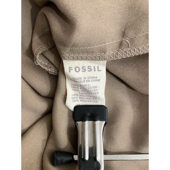 Fossil Womens Polka Dot Mesh Overlay Mini Dress S Black Beige Whimsygoth Retro - Picture 7 of 8